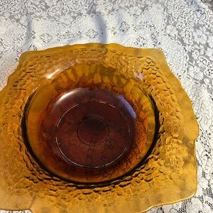 Vintage Amber Glass Bowl
